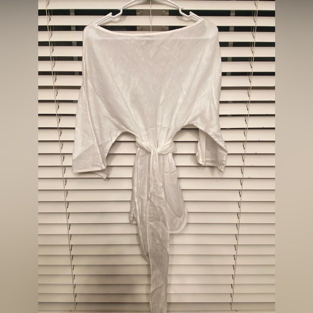 Talbots Classic White Sheer Blouse